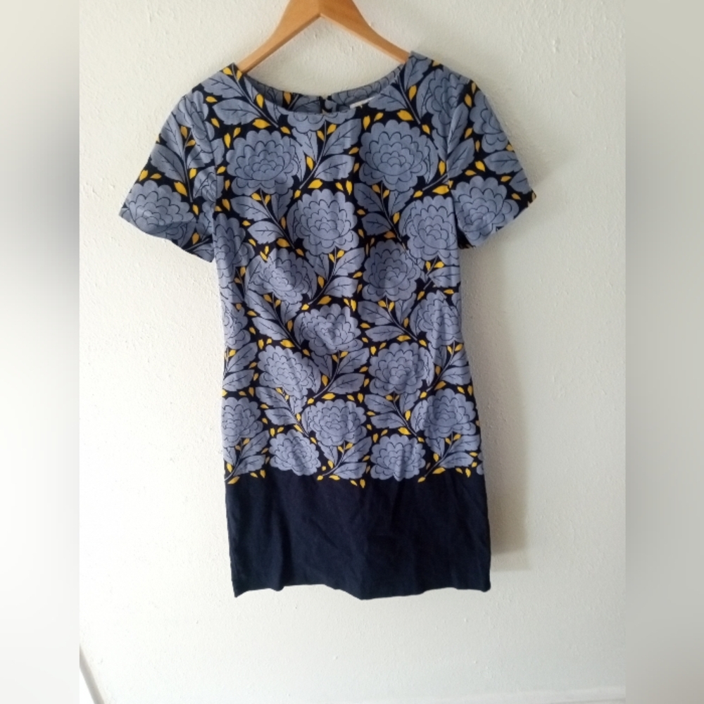 BODEN Afia Floral Blue & Yellow Shift W/Pockets | 6 - Picture 3 of 9